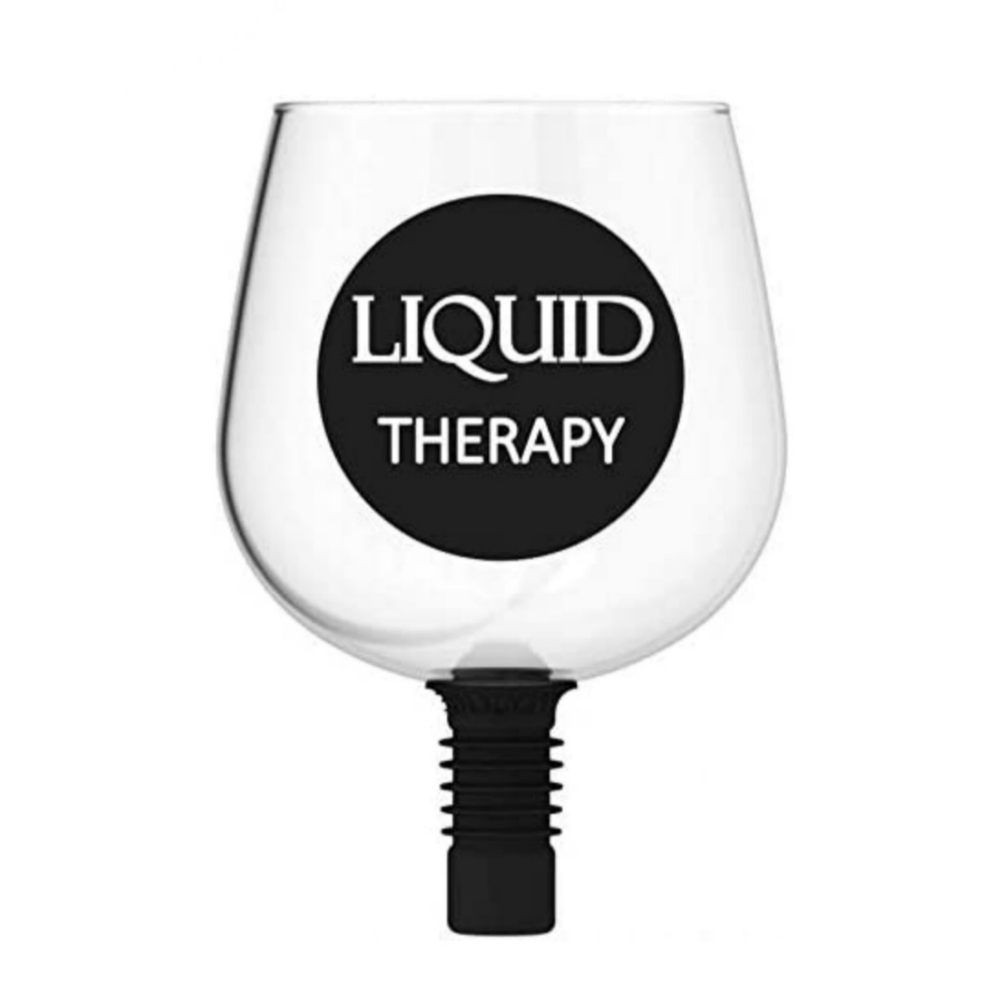 Guzzle Buddy Liquid Therapy Wine Glass Bottle Topper Gag Gift